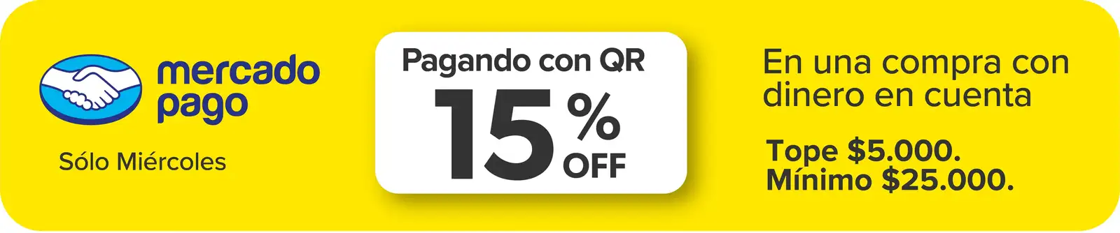 Mercado Pago: 15% OFF pagando con QR, sólo miércoles